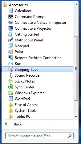 Sniping tool trên windows 7