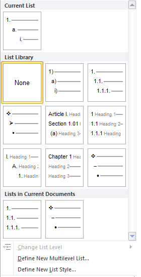 MultiLevel List