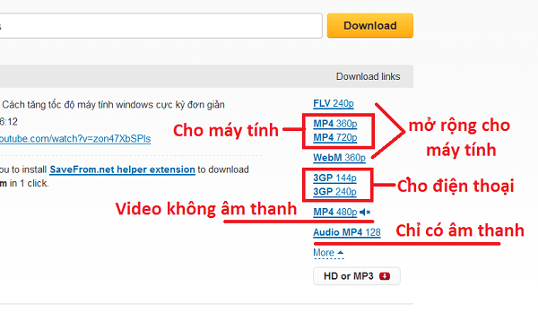 Tải video trên youtube