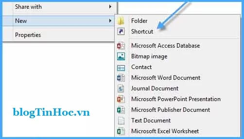 Tạo shortcut