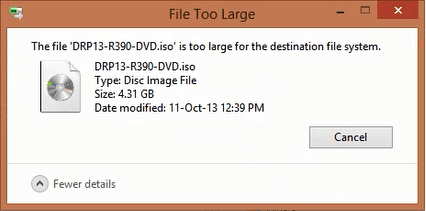 the file is too large for the destination file system