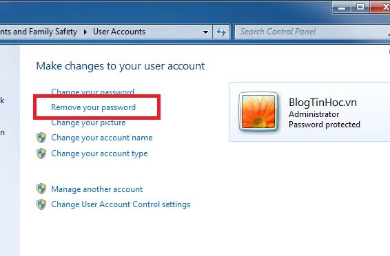 Remove your password